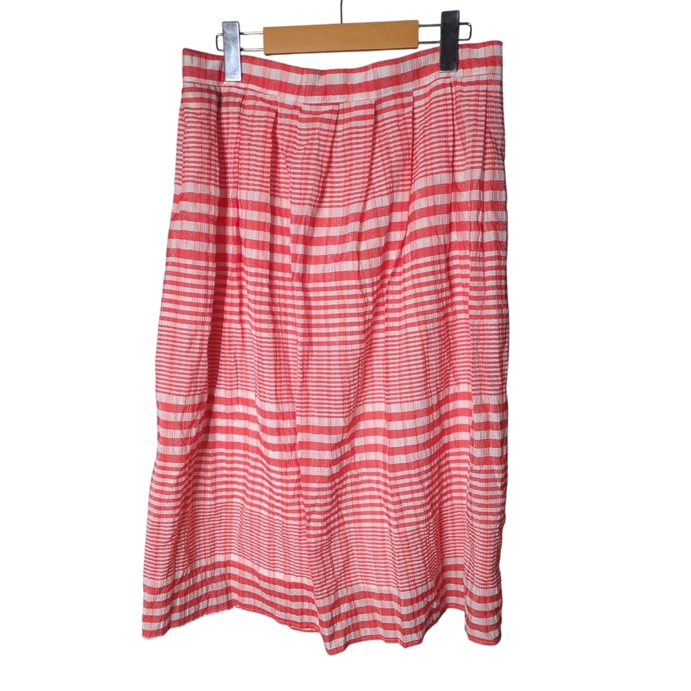 Eva Franco Anthropologie Harmonia Plaid A-Line Midi Skirt Striped Size 12